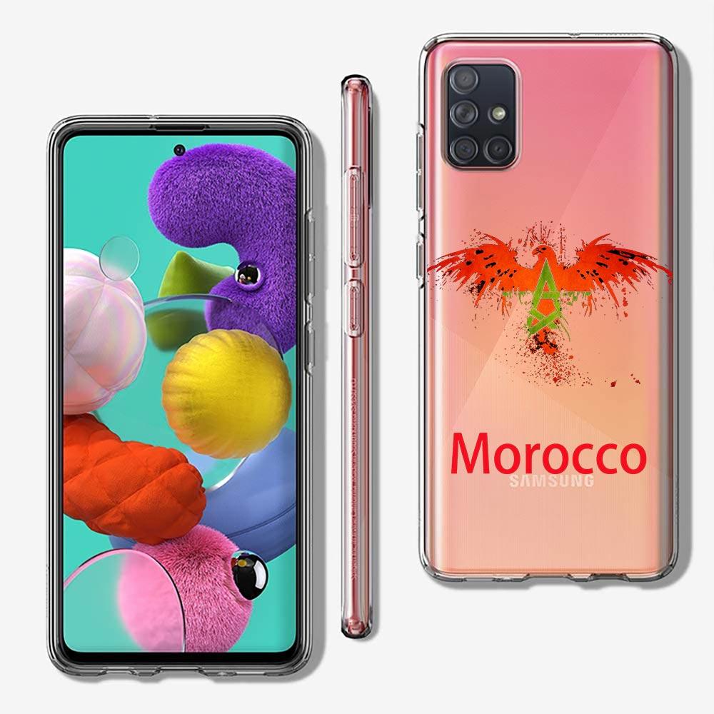 Marokko Flagge Fußball Für Samsung Galaxy A51 Klar Telefon Fall A71 A21S A12 A11 A31 A52 A41 A32 A23 A33 A53 a73 A03S A13 5G Abdeckung