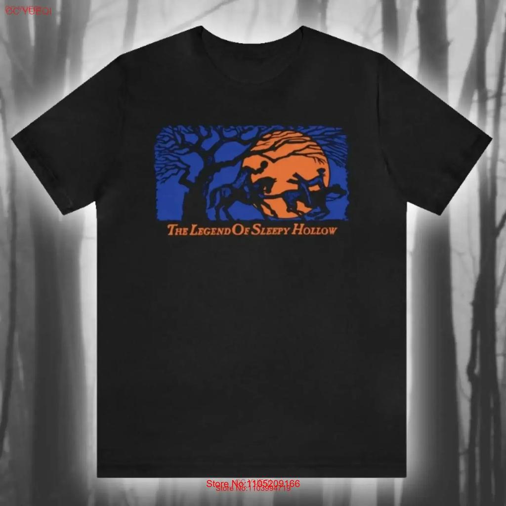 The Legend of Sleepy Hollow Vintage Stamp Art Headless Horseman T Shirt Creepy Horror Novel Jersey vintage Washed