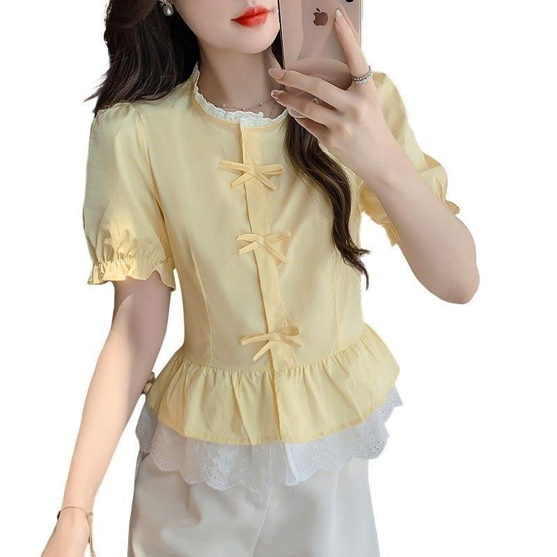 Soft Satin Butterfly Bow Blouse With 3d Pattern For Women Spring 2025