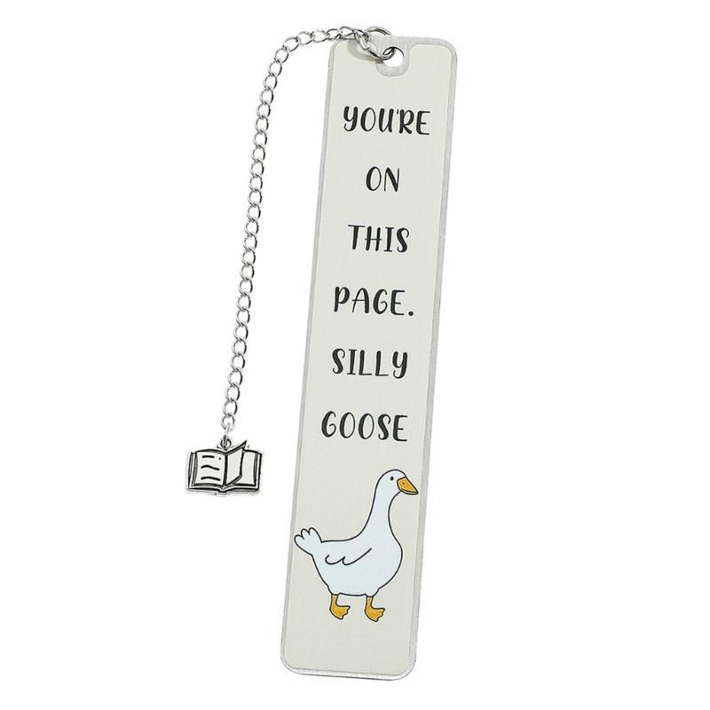 Metal Bookmarks Silly Gooses Bookmarks with Pendant Page Markers Lovely Bookmarks Reading Bookmarks Gift for Readers
