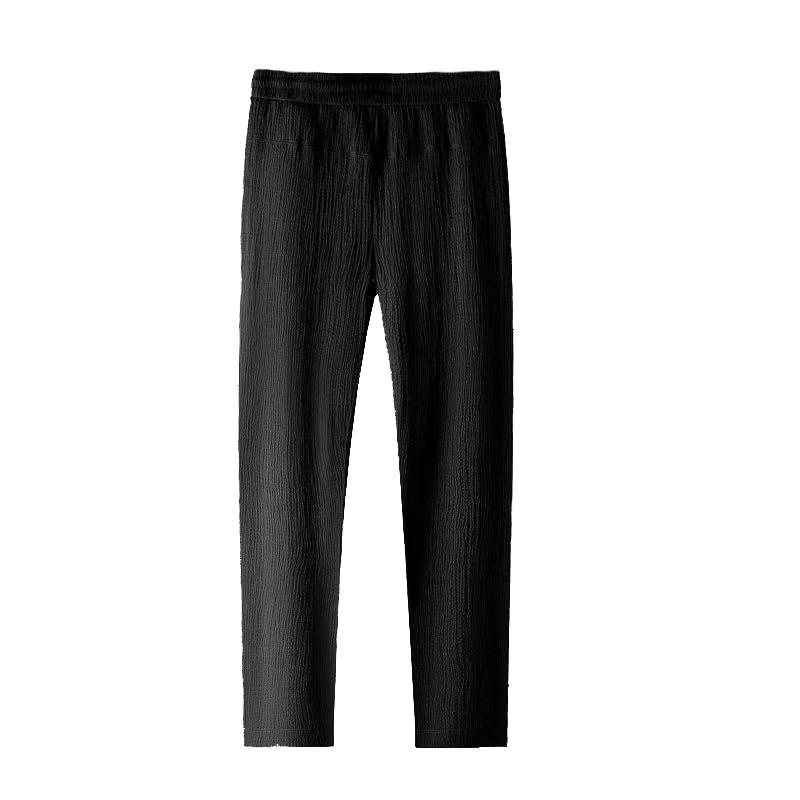 Men's Pants Summer Male Breathable  Trousers Sweatpants Solid Color Linen Fitness Pants Jogging Fitness Streetwear