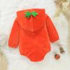 Baby Halloween Pumpkin Long-Sleeve Romper with Snap Crotch