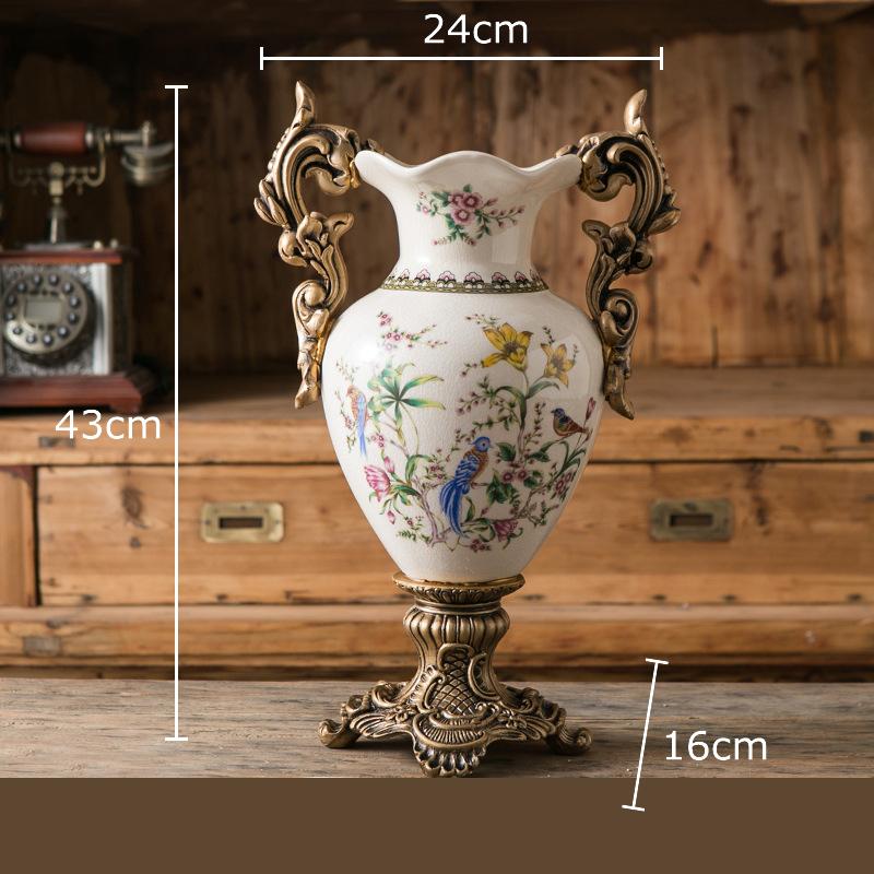 Klassisk Blomster Dekorativ Keramikvas Blomkrukor Skrivbordsdekoration Blomsterarrangemang Vita Blomstervaser Rum Estetisk Dekor