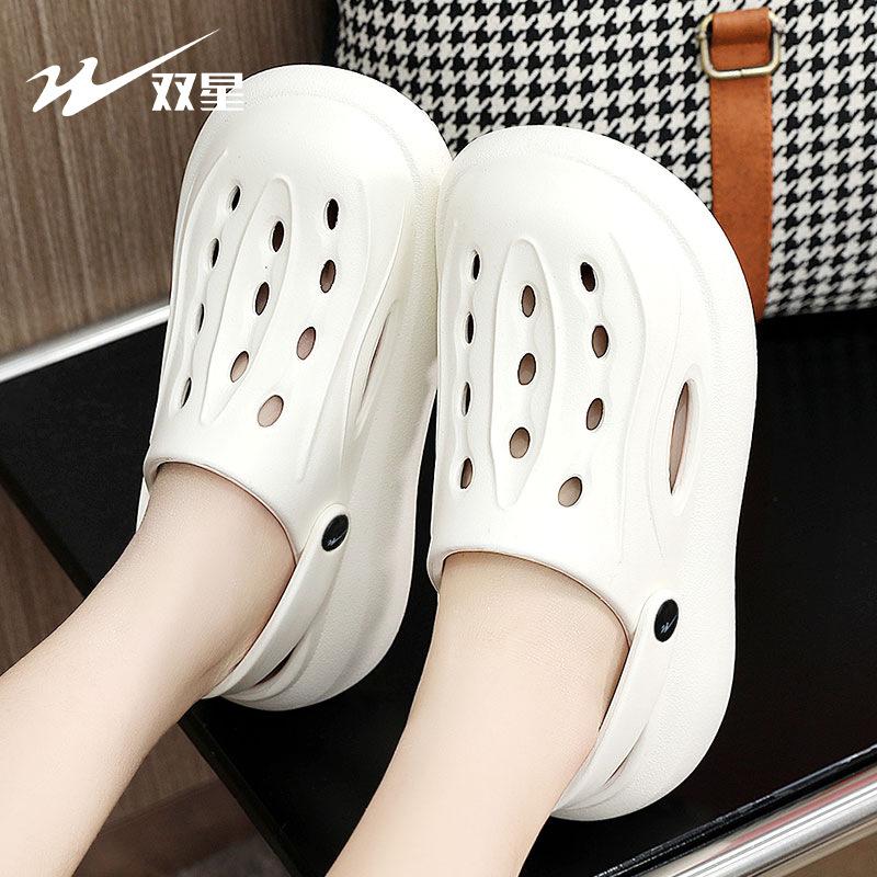 LR slippers new summer slippers wear soft-soled Mori heightening hole shoes