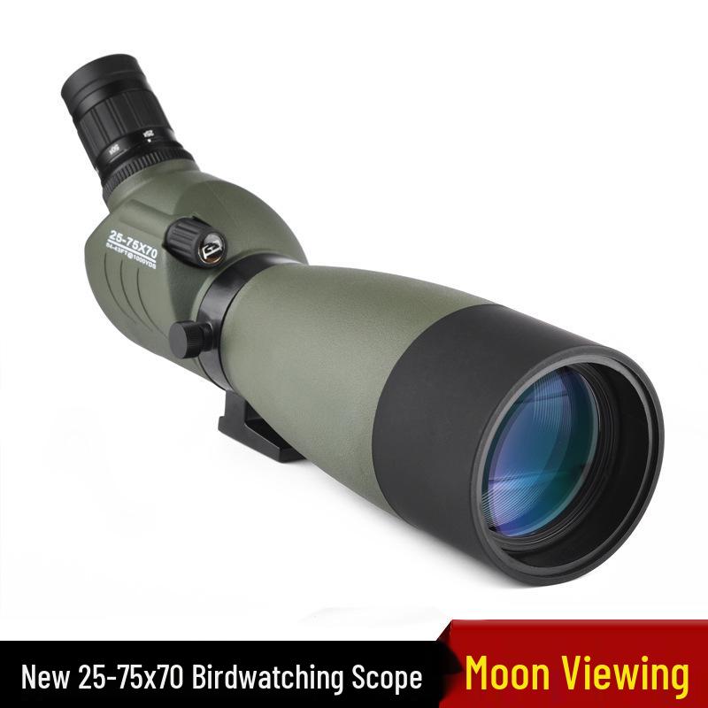 25-75x70 HD Waterproof Birdwatching Telescope with Low-Light Night Vision for Adults - Ideal for Outdoor and Target Shooting