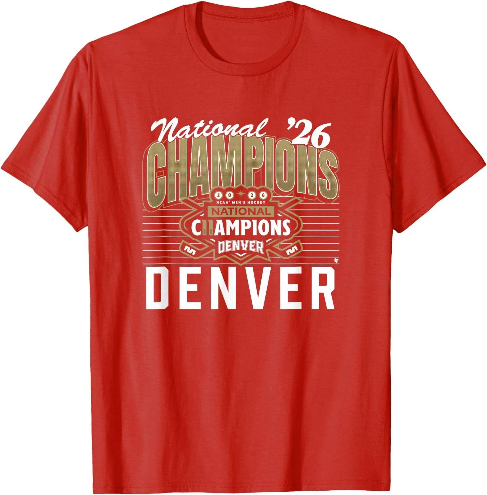 Мужская хоккейная команда Denver Pioneers - Футболка Чемпиона Национальной лиги 2026 L