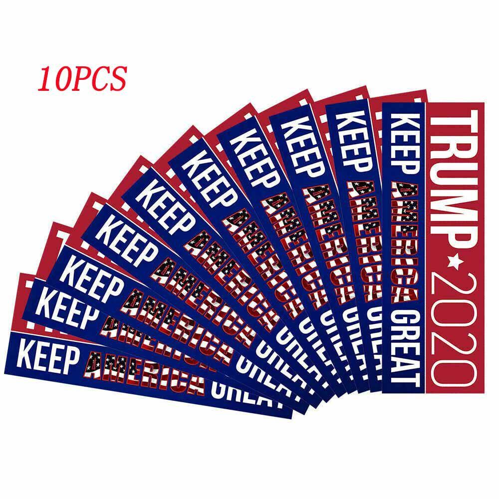 Donald 10pcs Trump Bumper Sticker 2020 Keep America Great Car Wall Stickers Set