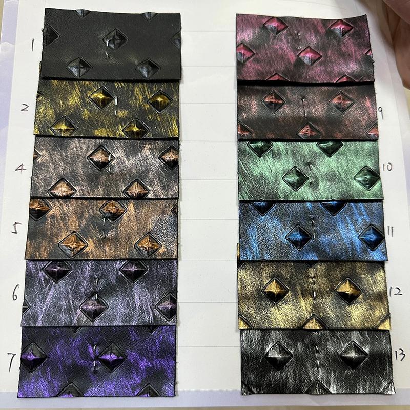 Retro Metallic Embossed Diamond Leather Fabric Hard Leather For Diy Clothes Armor Stage Costume Sliding Door Soft Bag Upholstery
