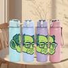 1PC Frankenstein Cartoon Head 750ml Color Plastic Sports Water Bottle Leakproof Flip Straw Lid Suitable for Sports Office Home Use