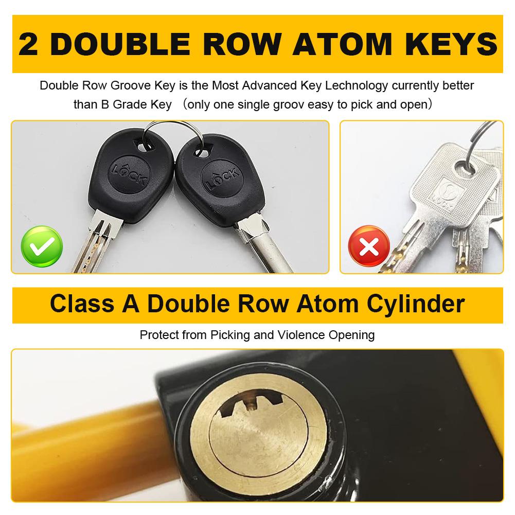 Car Wheel Lock Retractable Double Hooks Universal Wheel Lock Fit for Cars Trucks Vans and SUVs