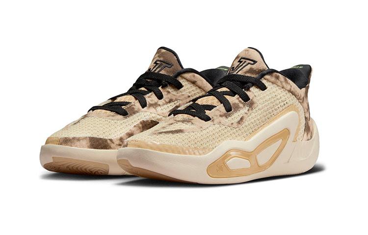 Jordan Tatum 1 Tatum 1 Slip Resistant Cushioning Abrasion Resistant Low Top Children's Basketball Shoes Sesame Brown DX5357-200