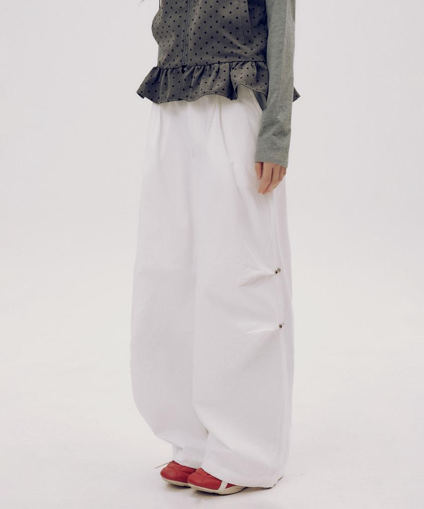SOME PLACE Basic Snap Button Two-Way Bootcut Wide String Elastic Pants _5 Colors