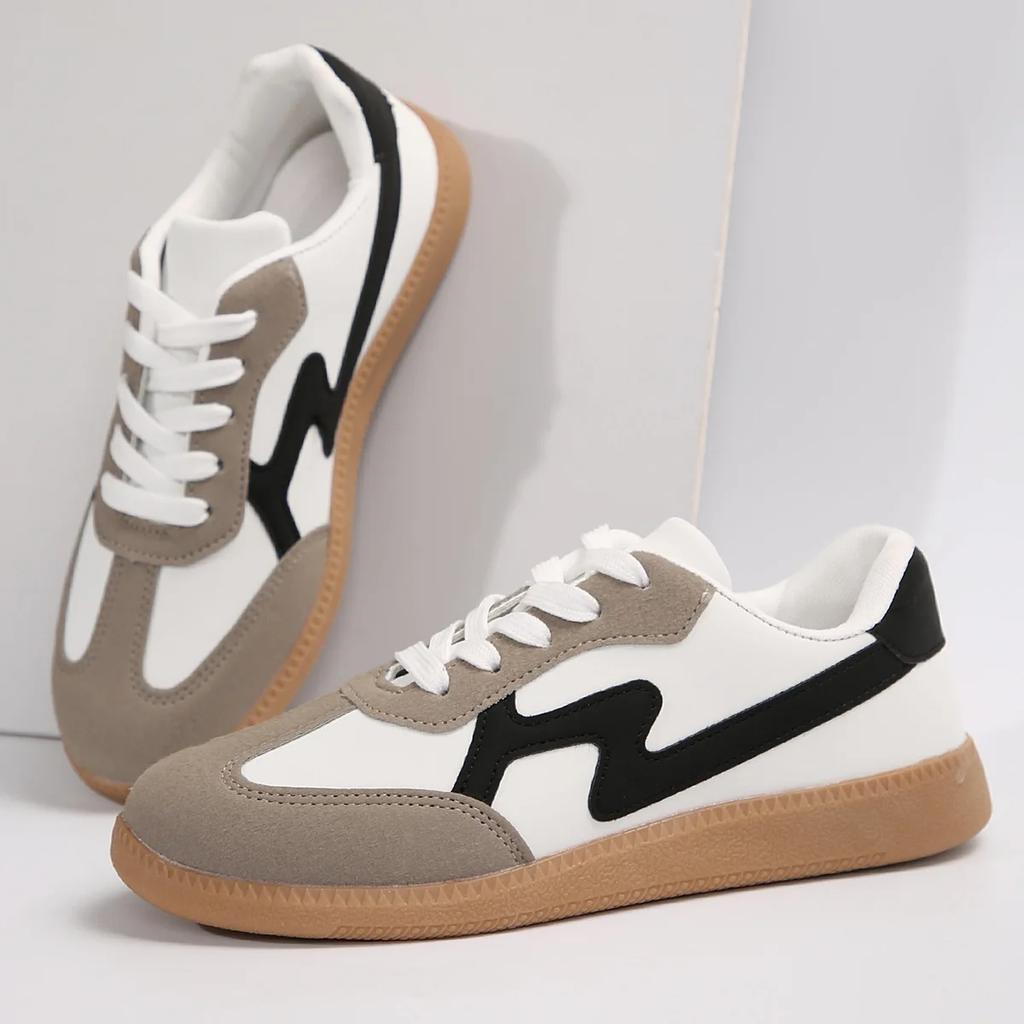 Fashion 2024 Autumn New Fashion Flat Casual Shoes Lace-up Student Sports Women German Training Retro Board Shoes