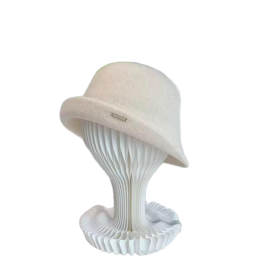 High-quality crimped wool top hat women's autumn and winter fashion daughter hat showing face little fisherman hat children's basin hat