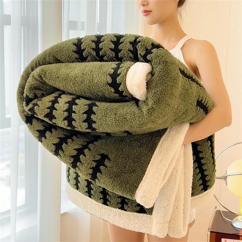Thicken Warm Flannel Blanket Super Soft Fluffy Queen Blanket Single Double Size Cozy Skin-friendly Multifunctional Nap Blanket