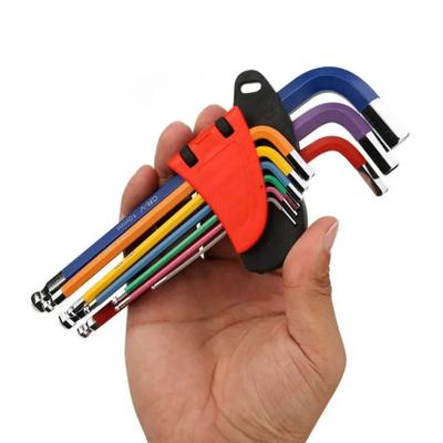 Kolorowy Zestaw Kluczy Allenowych Zestaw Kluczy L Do Śrub Allenowskich 9SZT Klucz Sześciokątny Wewnętrzny 1,5 mm Do 10 mm Klucz Sześciokątny Narzędzia Do Naprawy Roweru