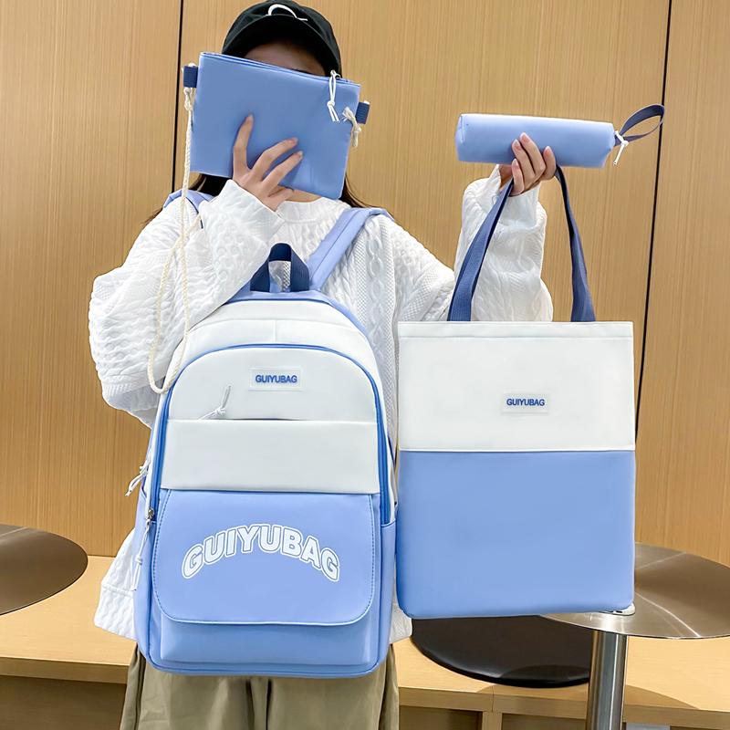 Czteroczęściowy Zestaw Plecaków Torba Szkolna dla Ucznia Dziewczęca Plecak o Dużej Pojemności Lekki