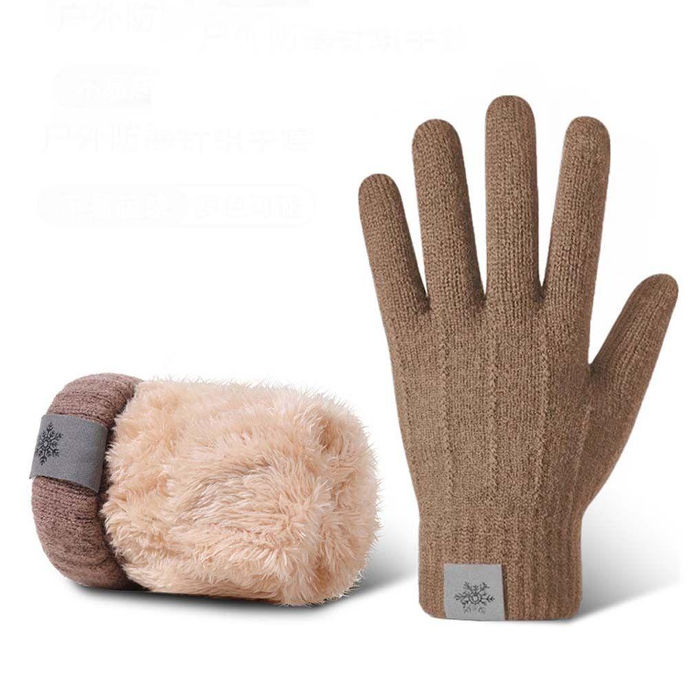 Knitted Gloves Thicken Men Mittens Full Finger Gloves Wool Mittens Cycling