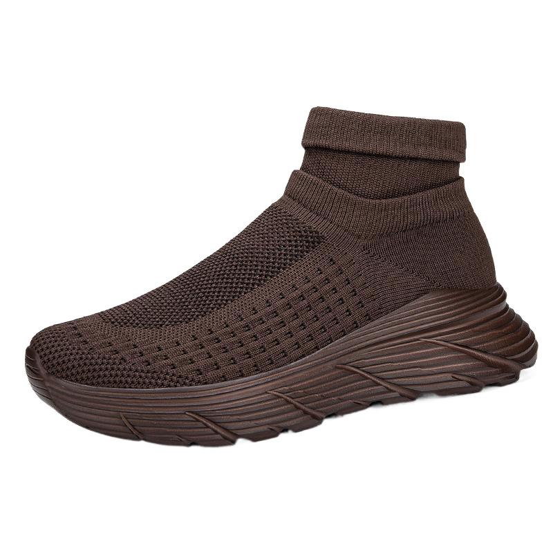 Fliegengewebte Socken Schuhe Herren Übergröße High-Top Paarschuhe atmungsaktive und leichte fußanliegende Mesh-Sneaker