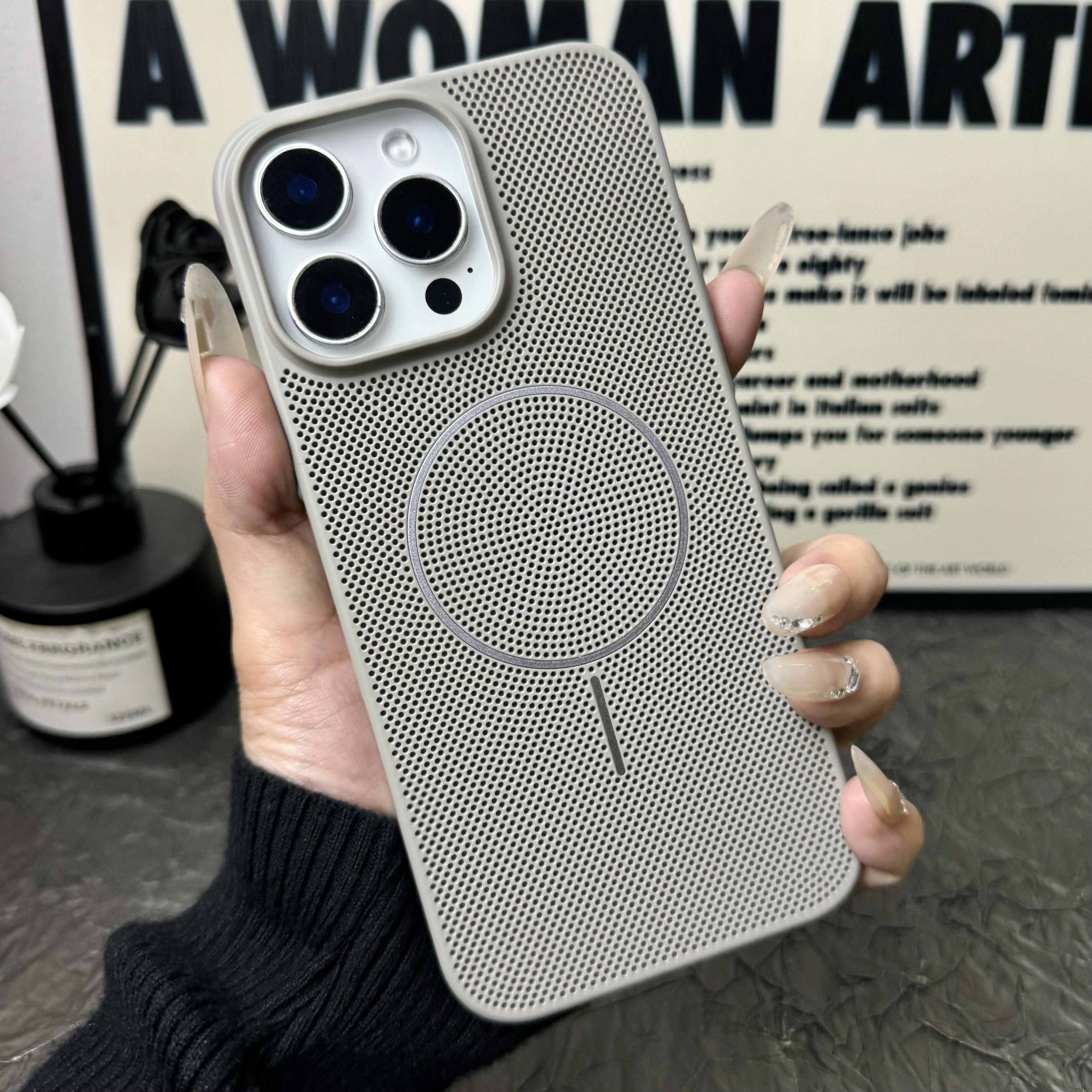 

Heat Dissipation Cooling Magnetic Case For iPhone 17 Air 16 15 14 13 12 11 Pro Max Plus For Magsafe Charge Mesh Breathable Cover For iPhone 17