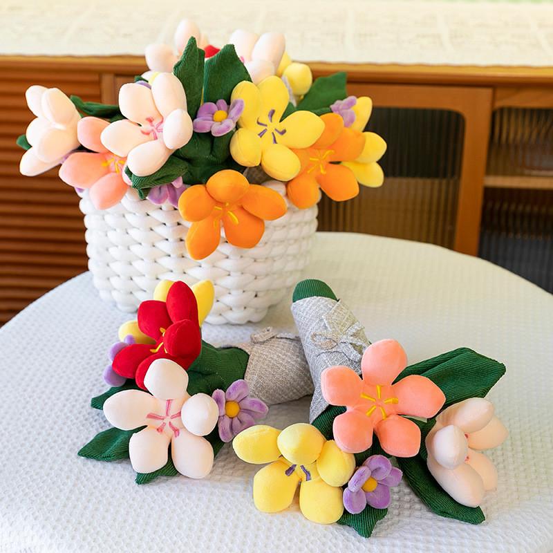 Bouquet Tied Hand Plush Toy Dolls Ornaments Room Decor Children Christmas Gifts