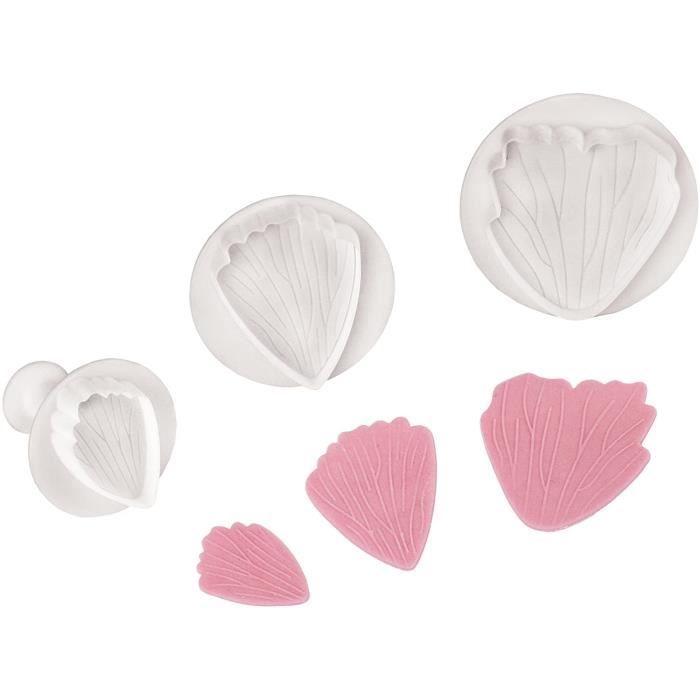 Outils de pâtisserie - PME 3 pièces - Pivoine - Blanc - 21.5 x 9.1 x 6 cm