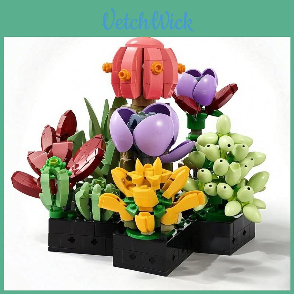 Creative Succulent Plant Model Kit With Abs Plastic Blocks For Kids Diy Educational Toy