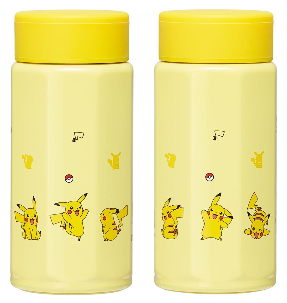 Skater Stainless Steel Mug Easy to Octagonal Insulated for Hot and Cold Pikachu for Bottle, 350ml, Hold, Shape, Drinks, Pokémon Design, Boys, STO4-A