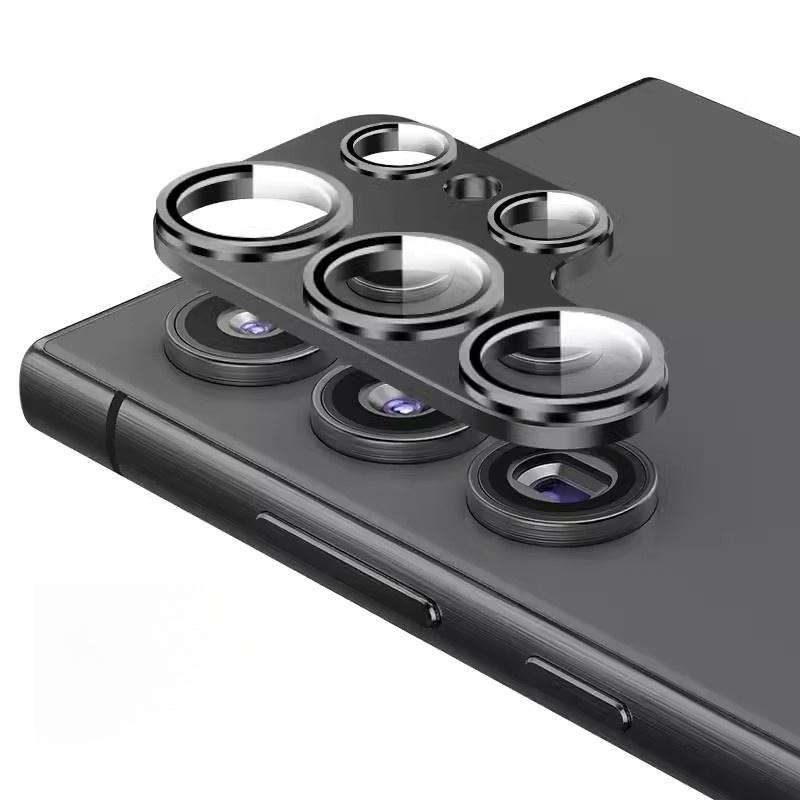 

Полная защита объектива камеры для Samsung Galaxy S24 Ultra S24+ Plus S25 S24ultra матовая крышка объектива + защитное стекло Galaxy S25 Ultra чёрный