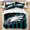 Philadelphia Eagles Pattern Bedding Quilt Set Quilt Cover Pillowcase Home Decoration Birthday Gift (1 * duvet cover + 2 * pillowcase, without core)