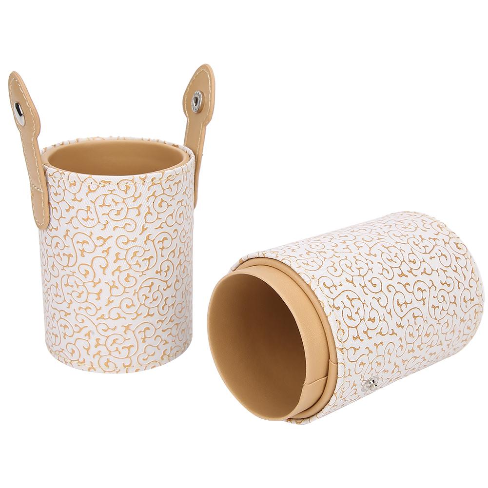 

Портативный держатель для кистей для макияжа из искусственной кожи, дорожный контейнер для косметики, инструмент, абрикос