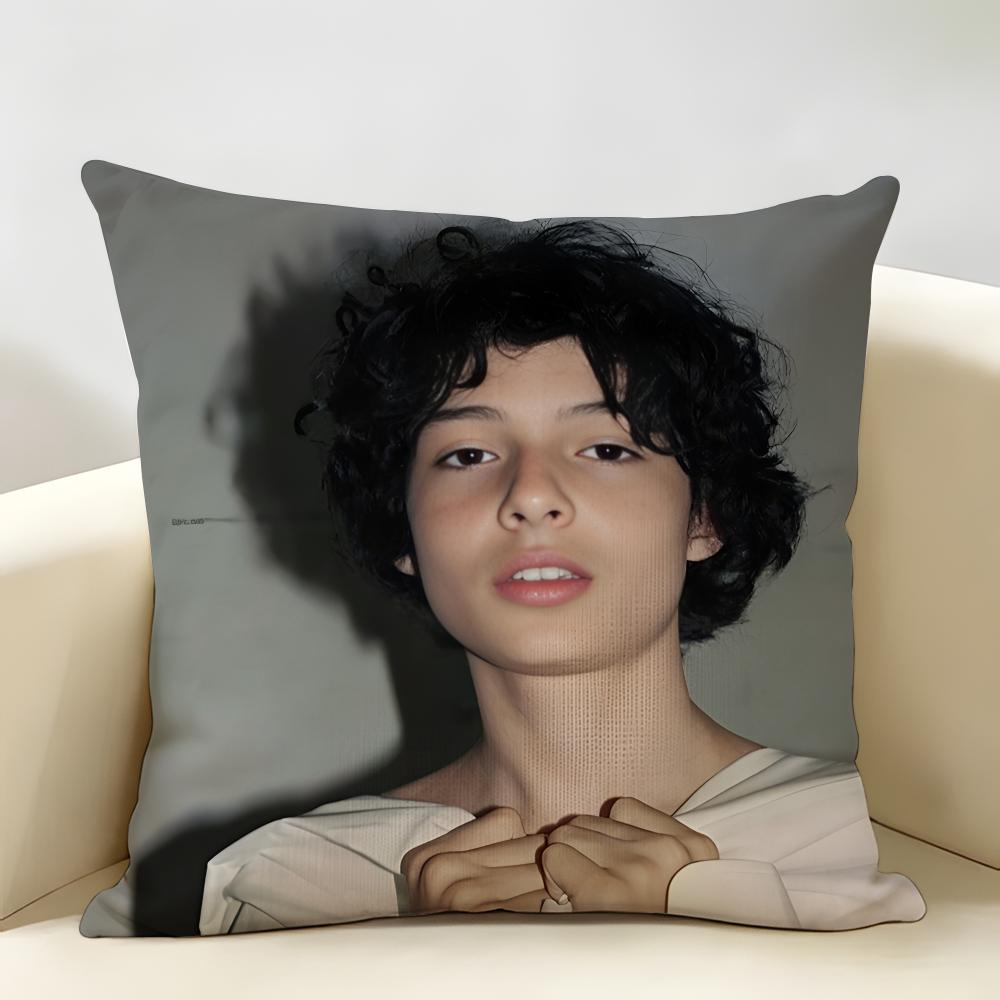 Actor FFinn WWolfhard Cushion Cover Natural Linen Organic Fabric DoubleSided Printing Room Sofa Decor Pillow Case