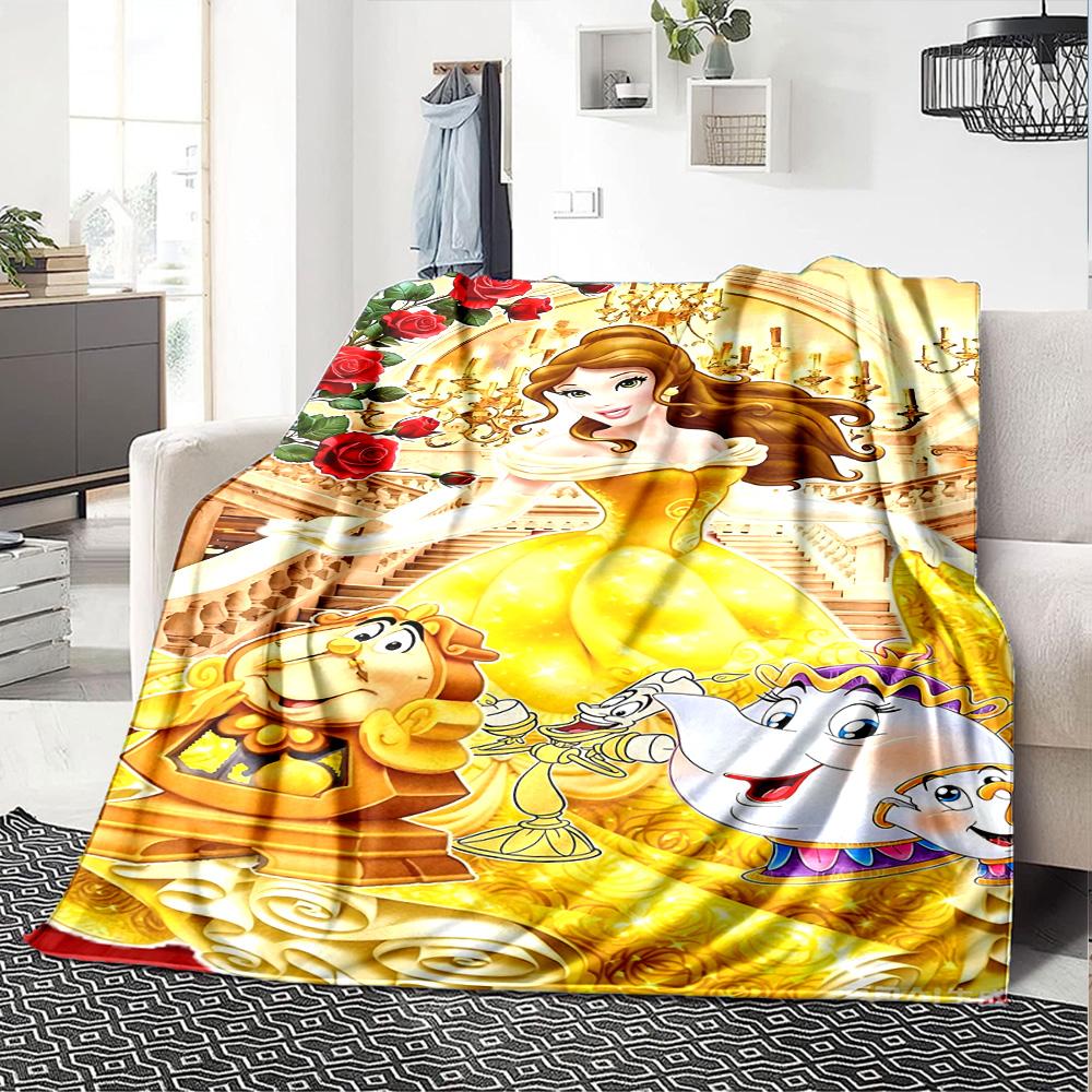 1pc Beauty Beast Flannel Blanket,Ultra Soft Warm Plush Throw for Home Bedroom Bed Sofa Cover Camping Picnic gift Y7171