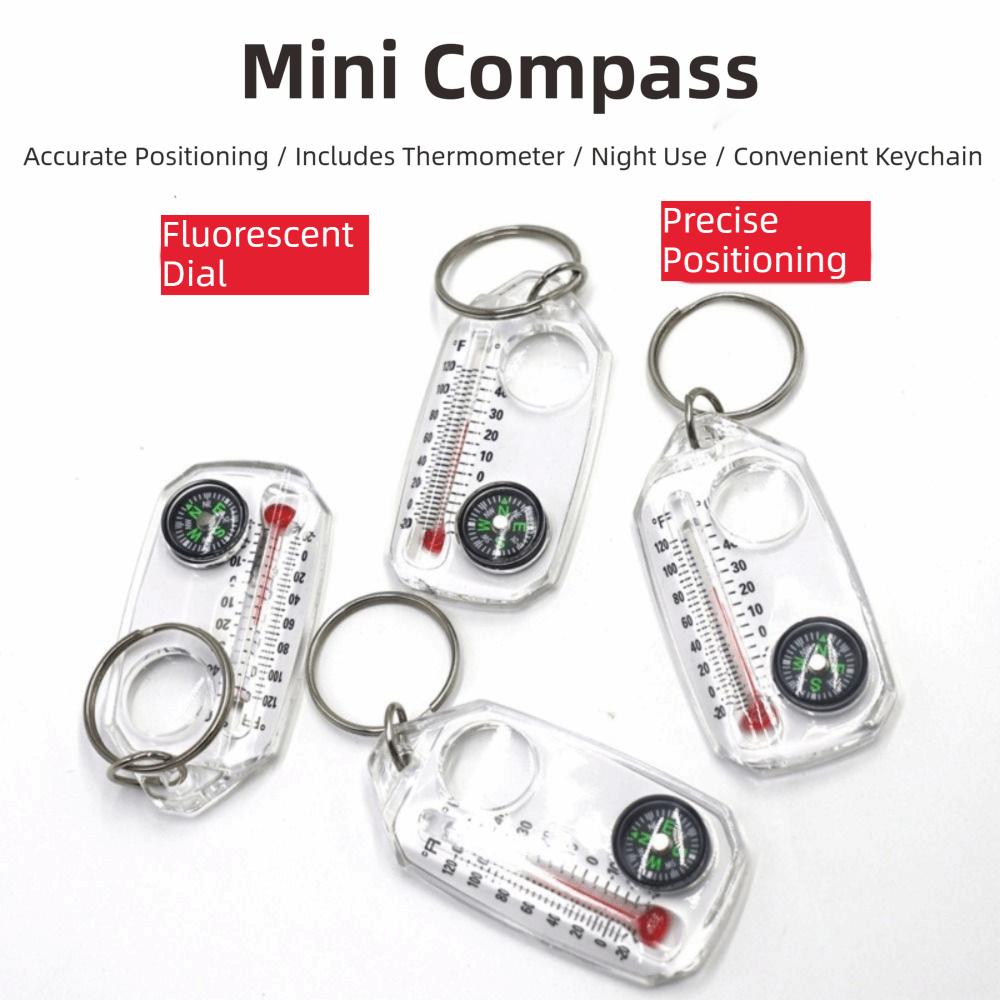 3-in-1 Camping Compass Thermometer Compact Guiding Compass Tool  Outdoor Activities