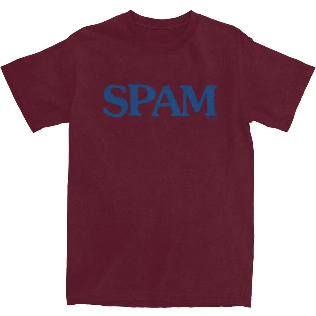 Heren T-shirt Blauw Spam Patroon T-shirts Harajuku Postbus Logo Zomer T-shirts Klassiek Bedrukt 100% Katoen Tops Cadeau Idee