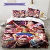Set Copripiumino Trapuntato con Fantasia Cartone Animato Federa Decorazione per la Casa Regalo di Compleanno (1 * copripiumino + 2 * federa, senza nucleo)