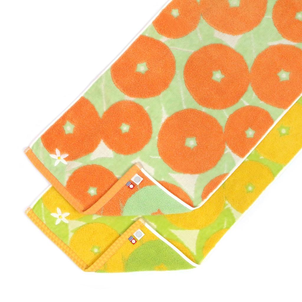 Imabari Towel Iori Face Towel "iyokan" (Orange)
