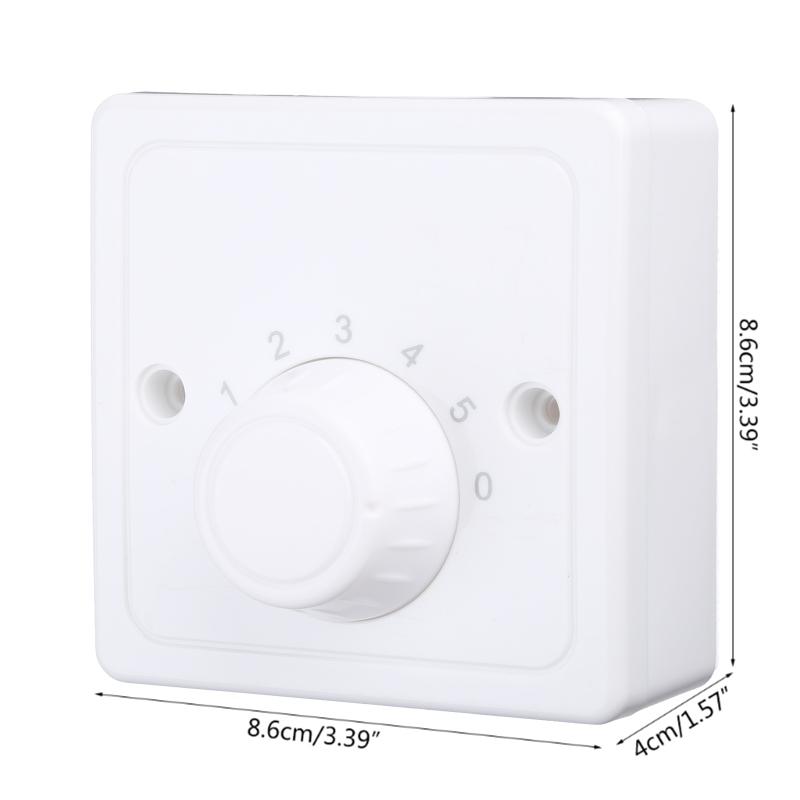 Surface Mounted Ceiling Fan Speed Controller Fan Speed Control Switch Five-speed Electric Fan Switch Square