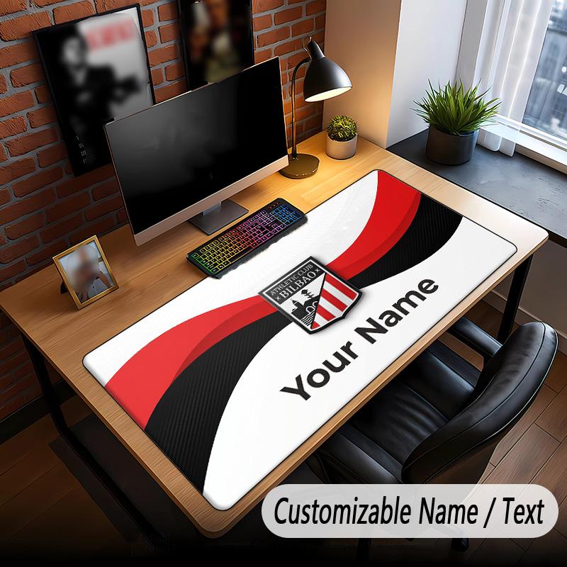 Large Mouse Pad Athletic Bilbao FC Print Custom Name Text Desk Mat for Office Gaming