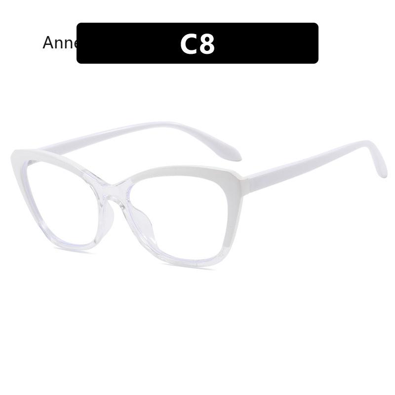 Vintage Cat Eye Women Eyeglasses Simple Multicolor Rim Blue Light Blocking Spectacles New Trendy Ins Design Eyewear