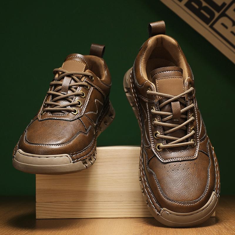 Prodyšné Retro Kožené Outdoorové Boty Měkké Pohodlné Odolné proti Opotřebení Pánské Designové Boty Tenisky Nové Pánské Ležérní Boty Vysoká Kvalita