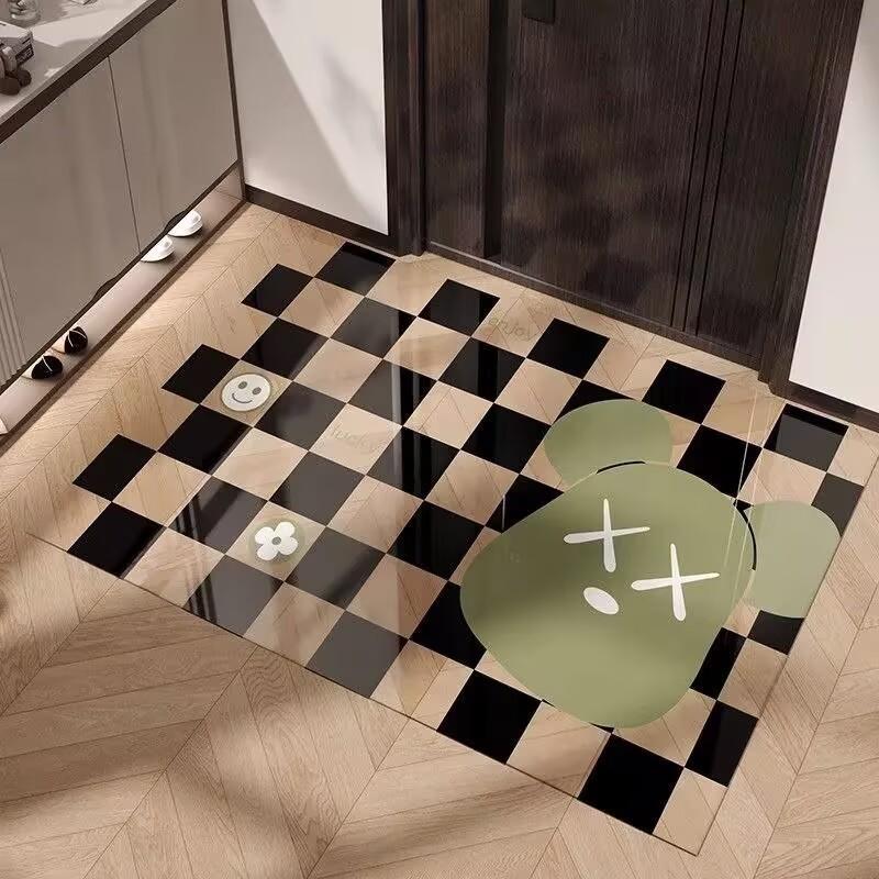 Cartoon Animal Pvc Door Mat With Waterwashable Surface For Home Entrance