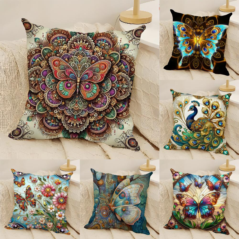 Beautiful Scenery, Elegant Natural Prints Pillow Case Linen Pillow Case Sofa Home Decor Cushion Cover Cushion Cove