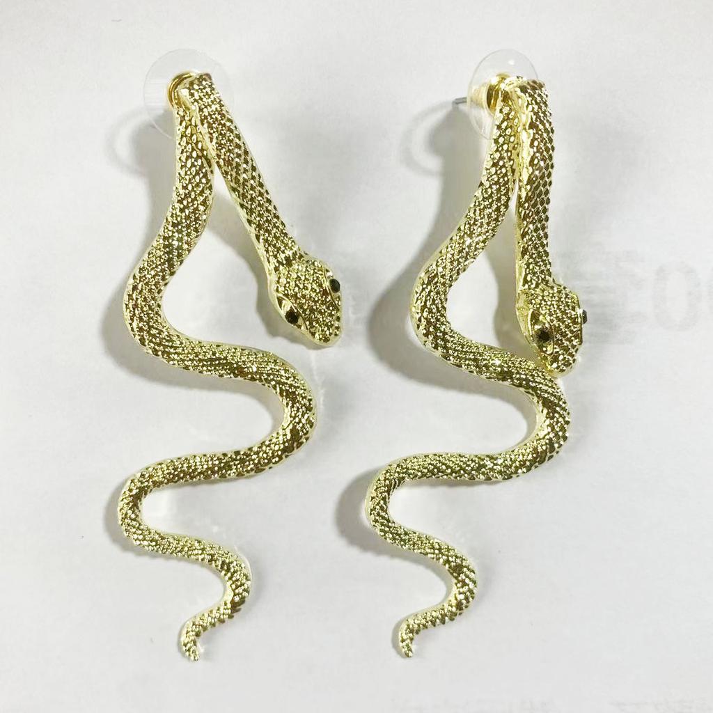 2024 New Gothic Snake Shape Earrings Detachable Texture Darkness Snake Long Earrings for Men Women Halloween Hiphop Jewelry Gift