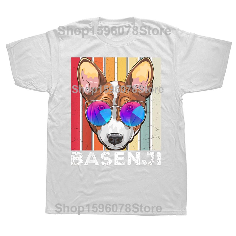 Basenji Dog Art T-Shirt Novelty Gift Cotton Short Sleeve Oversized Funny T Shirt Graphic Harajuku Vintage Unisex