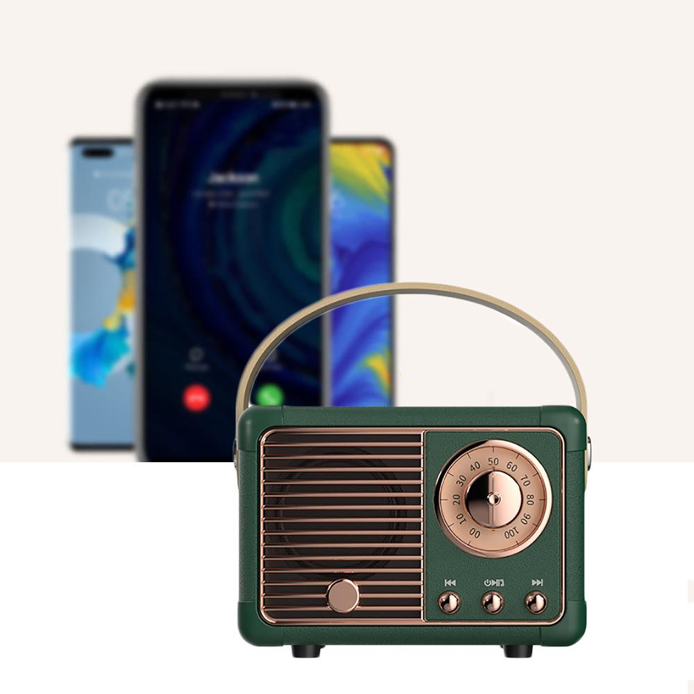 Portable Retro Bluetooth Speaker Mini Wireless Stereo Speaker USB TF AUX Audio