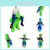 Aufblasbares Alien-Kostüm für Halloween mit lustigem Zeichentrickfiguren-Design in grüner Farbe