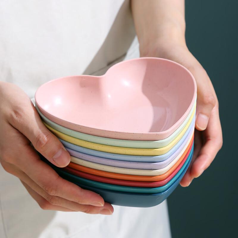 ZISIZ Colored Wheat Straw Fruit & Snack Plate Set
