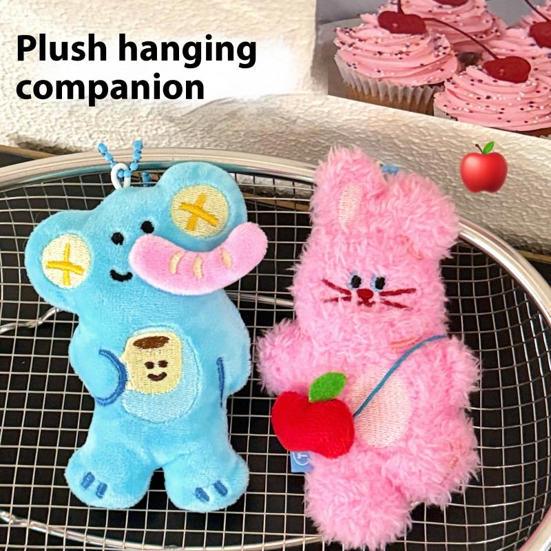 Kawaii Cartoon Plush Animal Doll Pendant Keychain Backpack Hangings Pendant Decoration Cartoon Plush Stuffed Doll Toy Gift