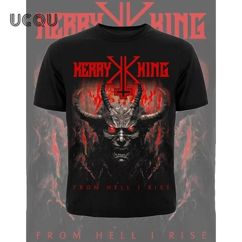 Kerry King From Hell I Rise Printed T-Shirt Street Retro Hip-Hop Rock Band Short-Sleeved Casual Versatile Men's Women's T-Shirt